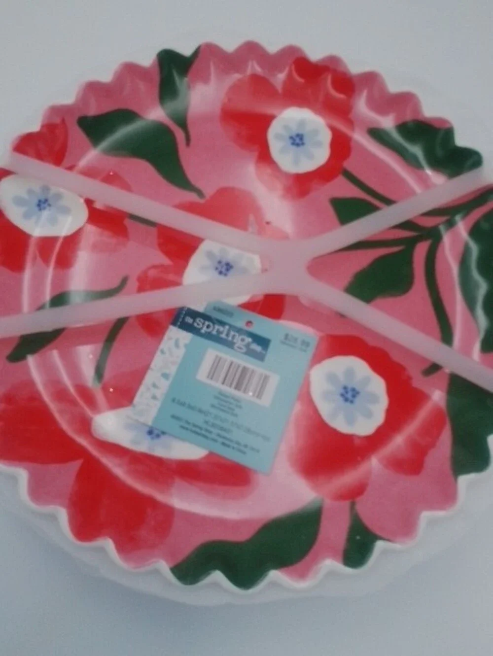 Floral Paper Party Plates - Pink Red Floral Design